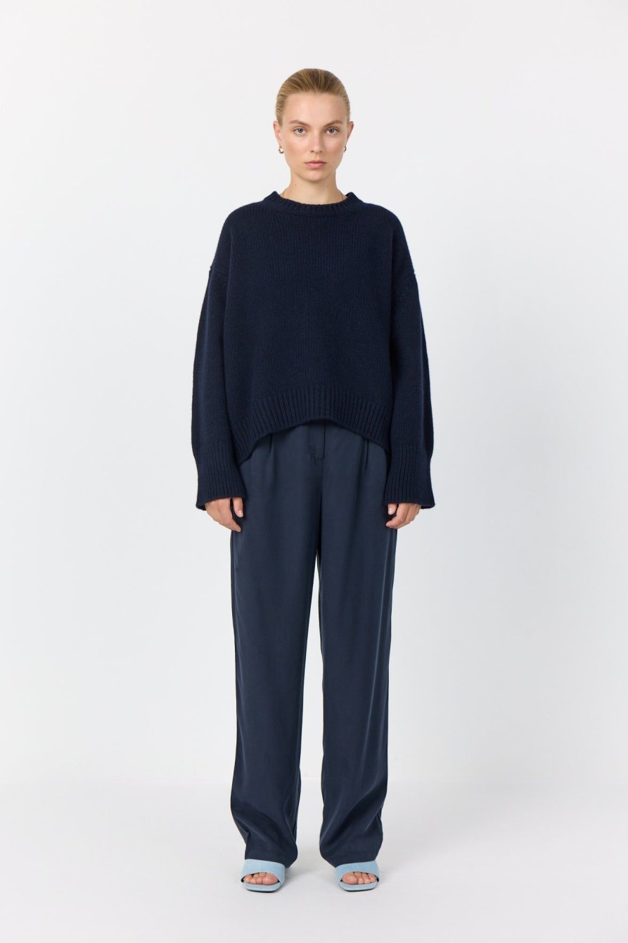 Kvinde Leveté Room | Lr-Perle 1 Pullover Navy