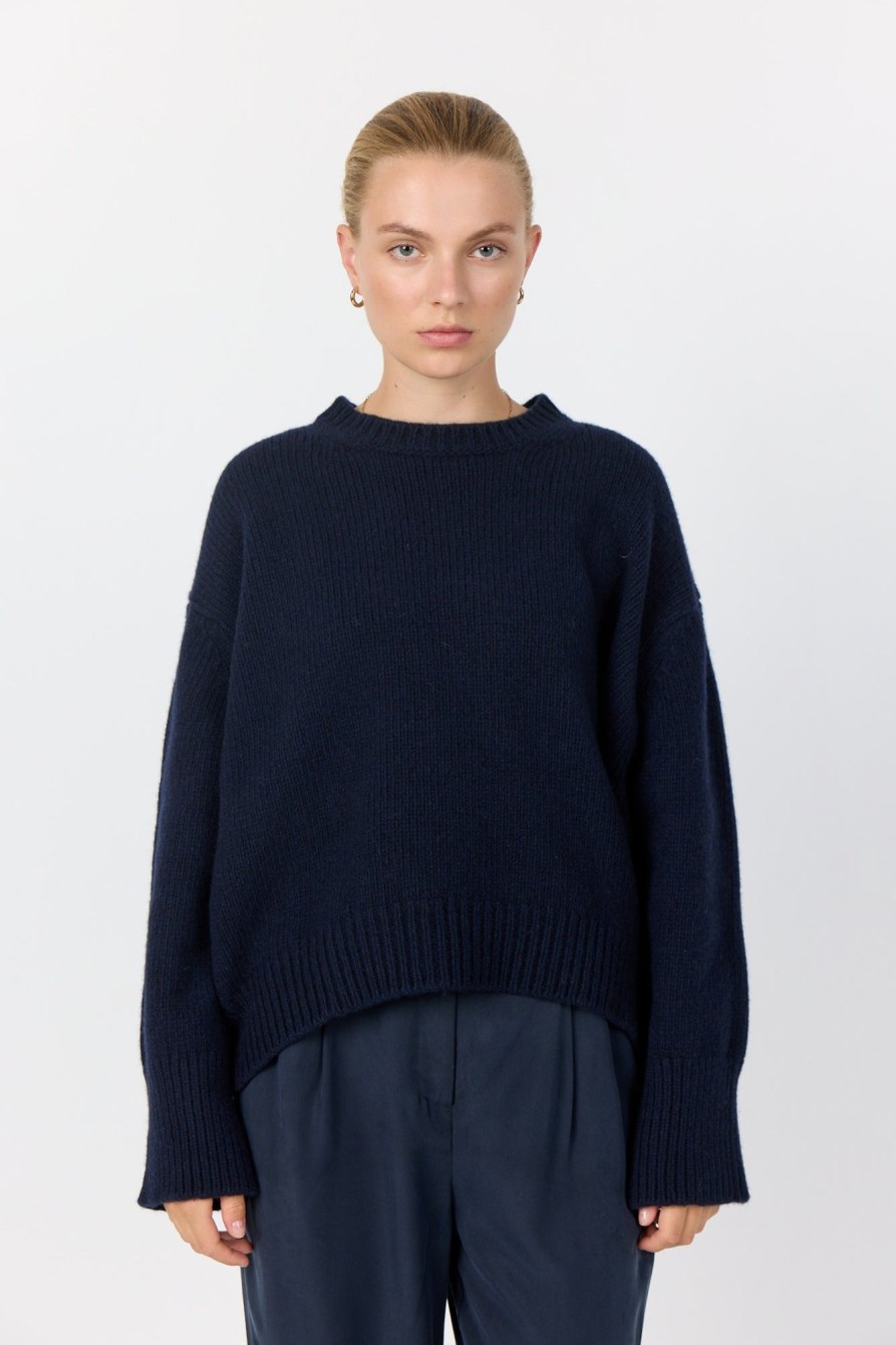 Kvinde Leveté Room | Lr-Perle 1 Pullover Navy