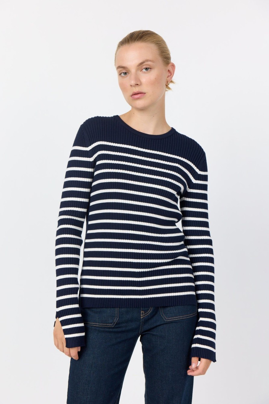 Kvinde Leveté Room | Lr-Agnes 7 Pullover Navy