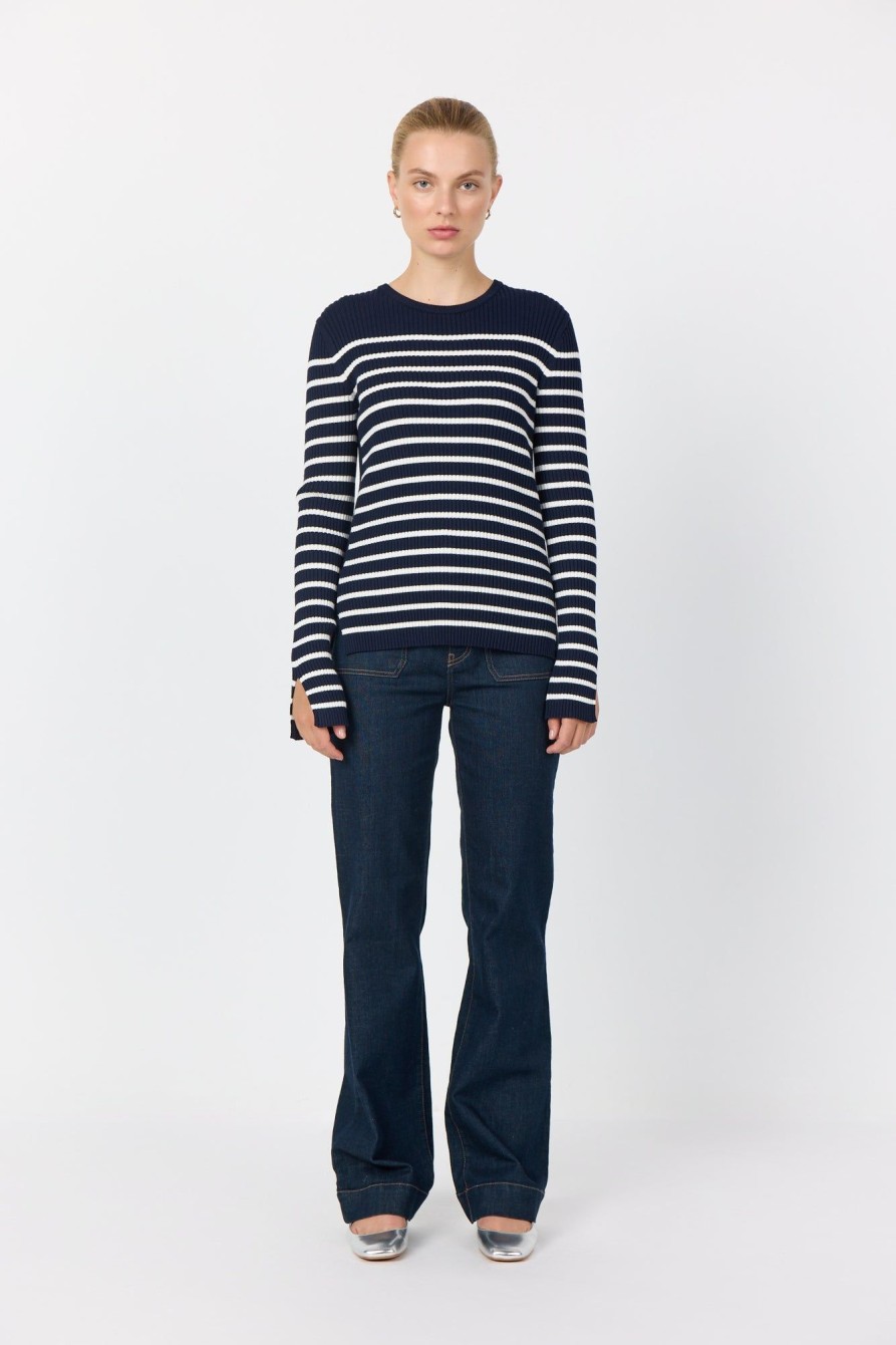 Kvinde Leveté Room | Lr-Agnes 7 Pullover Navy