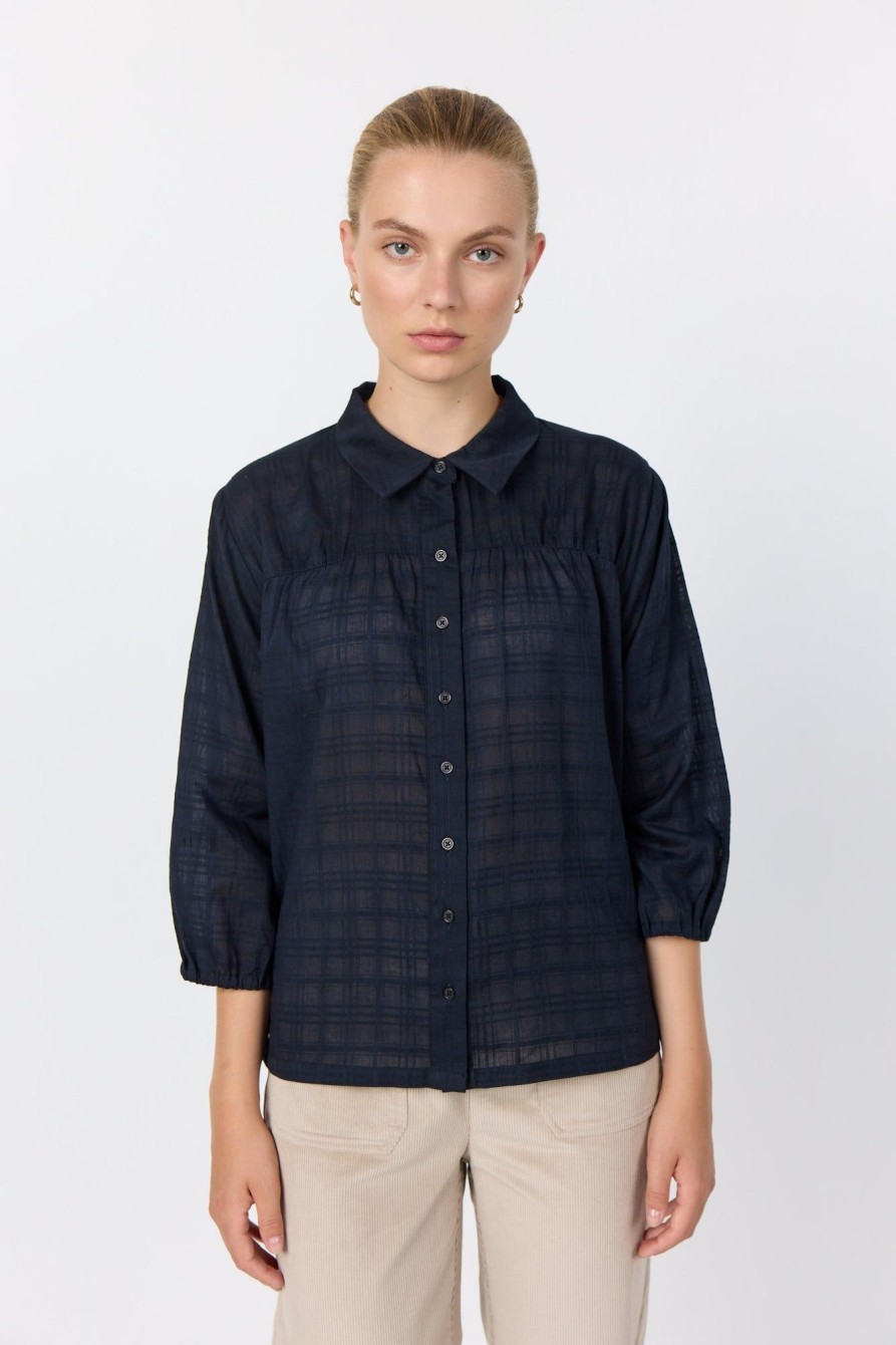 Kvinde Leveté Room | Lr-Drew 2 Bluse Navy