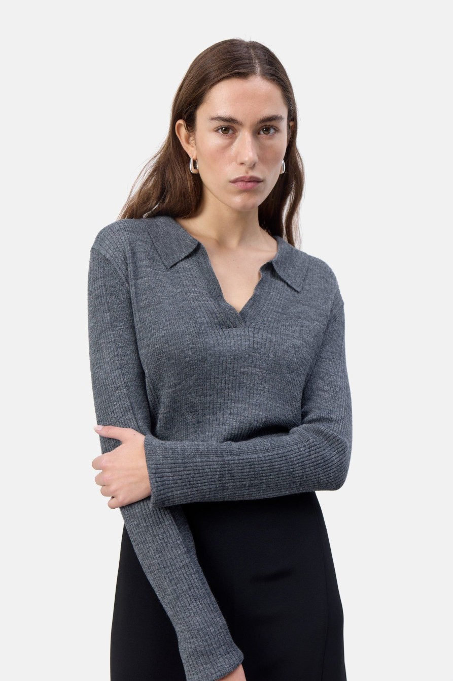 Kvinde Leveté Room | Lr-Elena 1 Pullover Mork Gra